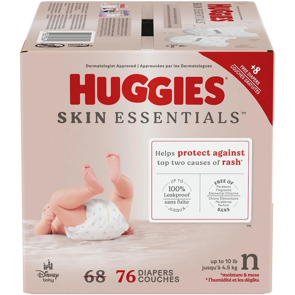 Couches pour nouveau-nés Skin Essentials, taille nouveau-né (2,5 à 4 kg [6 à 9 lb])