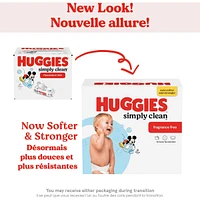 Huggies Simply Clean Unscented Baby Wipes, 6 Flip-Top Packs