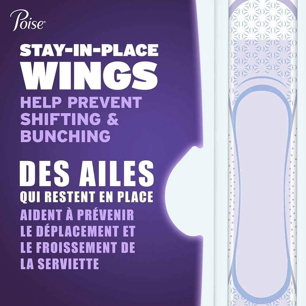 Overnight Ultra Thin Incontinence & Postpartum Pads with Wings for Bladder Leaks, 8 Drop Extra Absorbent, Long Length, 20 Count