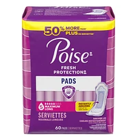 Incontinence Pads & Postpartum Pads, 5 Drop Maximum Absorbency, Long Length, 60 Count
