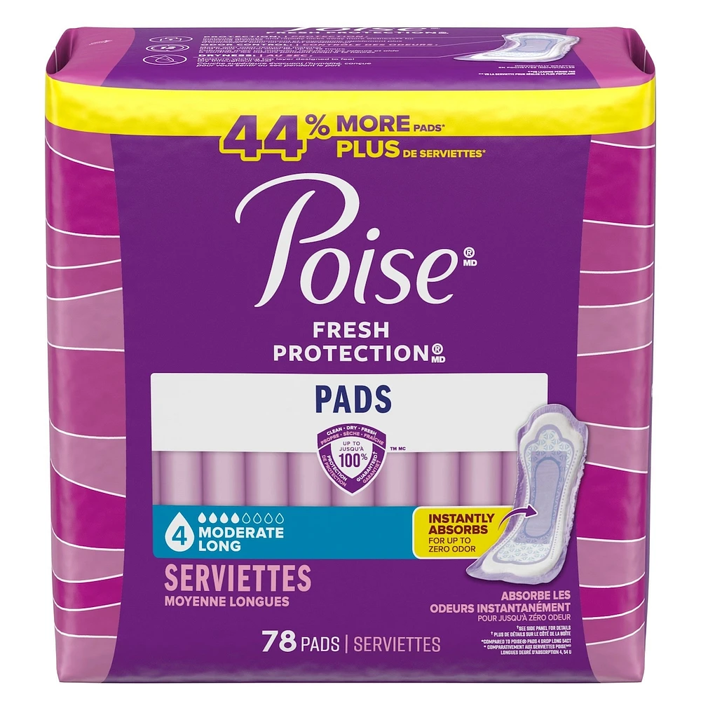 Incontinence Pads & Postpartum Pads, 5 Drop Maximum Absorbency, Long Length, 60 Count