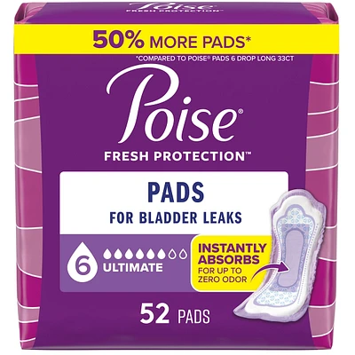 Incontinence Pads & Postpartum Pads, 5 Drop Maximum Absorbency, Long Length, 60 Count