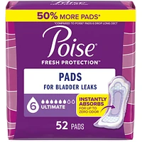 Incontinence Pads & Postpartum Pads, 5 Drop Maximum Absorbency, Long Length, 60 Count