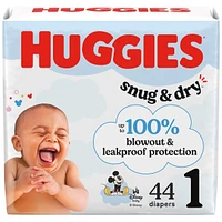 Snug & Dry Baby Diapers, 1 (8-14 lbs), 44 Ct