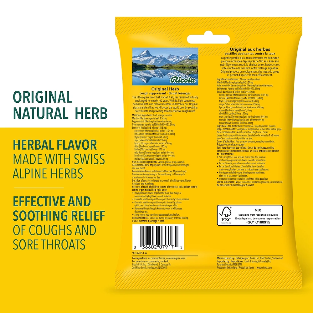 Original Natural Herb Cough Suppressant Throat Lozenges