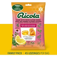Honey Lemon with Echinacea Family Bag Cough Suppressant Throat Lozenges