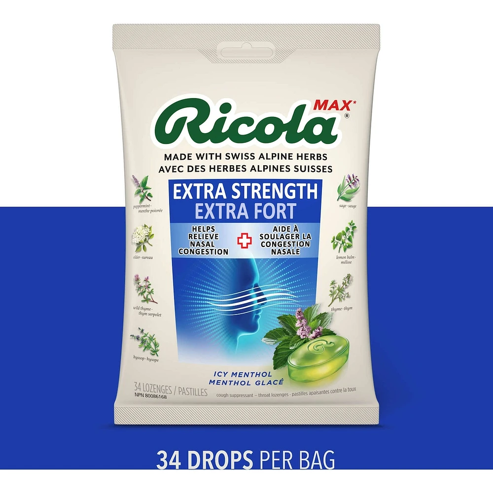 Ricola Extra Strength Icy Menthol Cough Drops