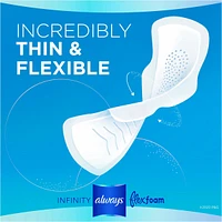 Serviettes Infinity FlexFoam pour femmes, taille 2, flux abondant, avec ailes, 16 unités