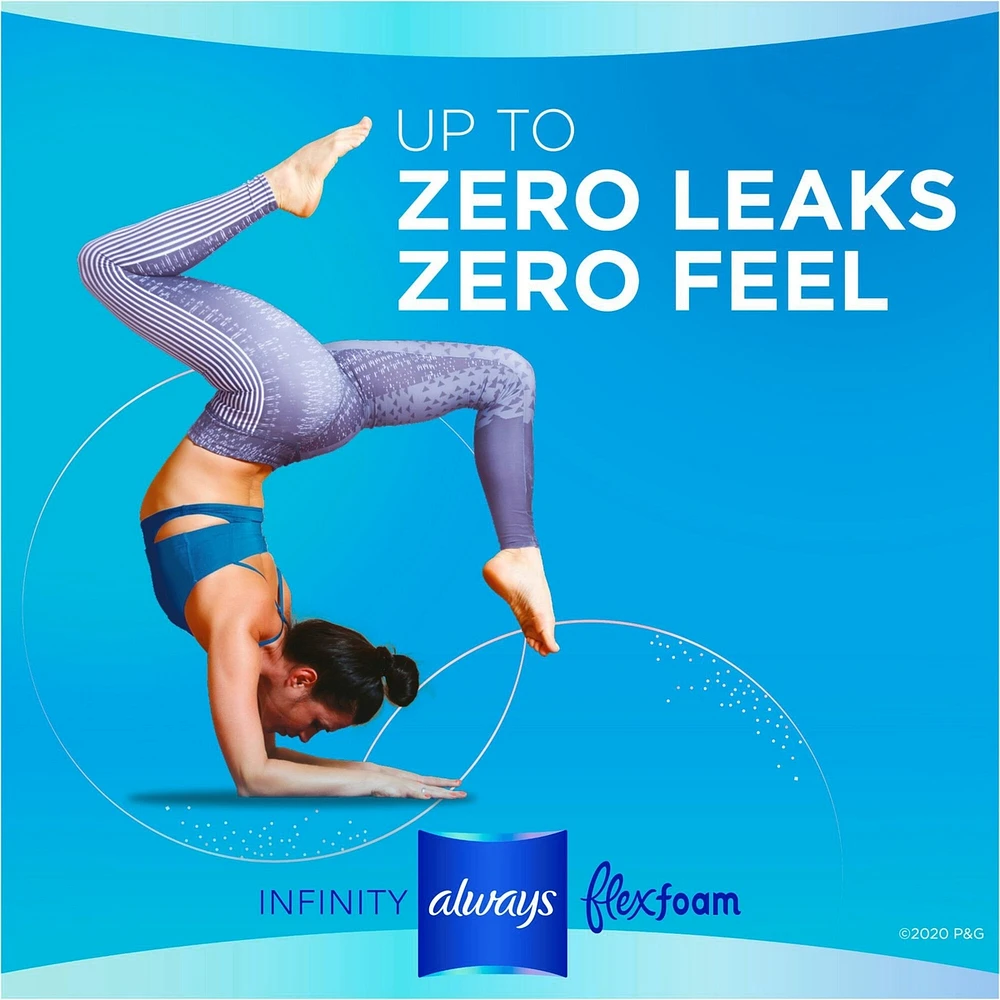 Serviettes Infinity FlexFoam pour femmes, taille 2, flux abondant, avec ailes, 16 unités