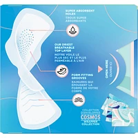 Serviettes Infinity FlexFoam pour femmes, taille 2, flux abondant, avec ailes, 16 unités