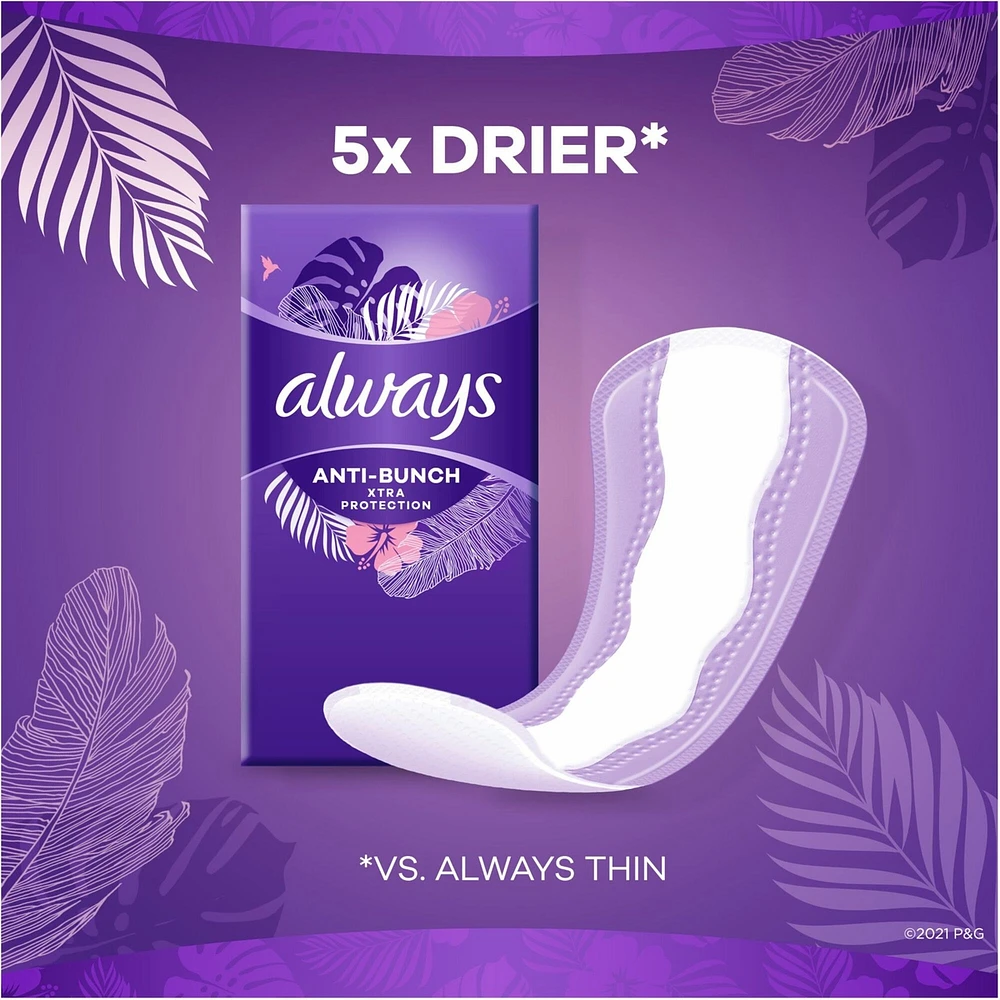 Always Anti-Bunch Xtra Protection Daily Liners Regular Unscented, Anti Bunch Helps You Feel Comfortable, 108 Count