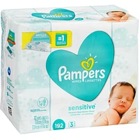 Pampers Baby Wipes Sensitive Perfume Free 3X Refill Packs (Tub Not Included) 192 Count