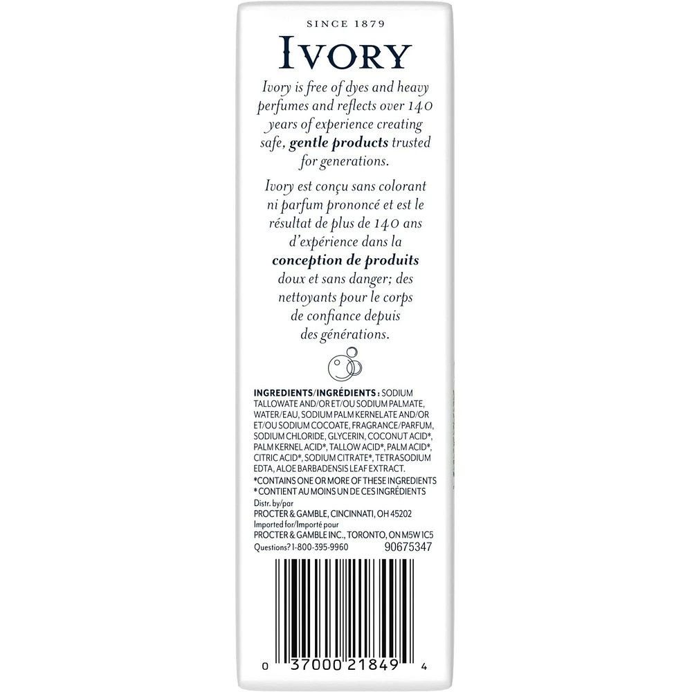 Ivory Bar Soap Aloe Scent 90 g, 10 count