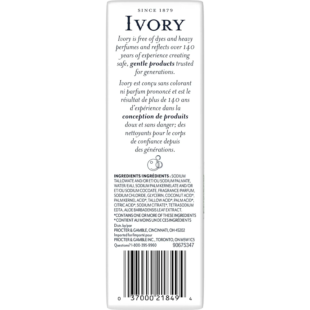 Ivory Bar Soap Aloe Scent 90 g, 10 count