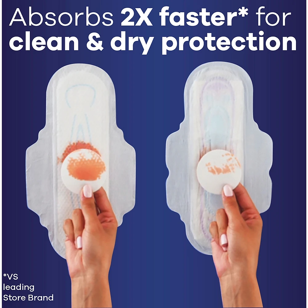 Ultra Thin Overnight Pads with Flexi-Wings, Size 4, Overnight, Unscented