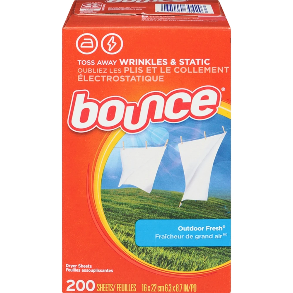 Dryer Sheets, 200 Sheets, Outdoor Fresh Scent Fabric Softener Sheets, Reduces Static, Softens and Fights Wrinkles