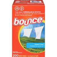 Dryer Sheets, 200 Sheets, Outdoor Fresh Scent Fabric Softener Sheets, Reduces Static, Softens and Fights Wrinkles