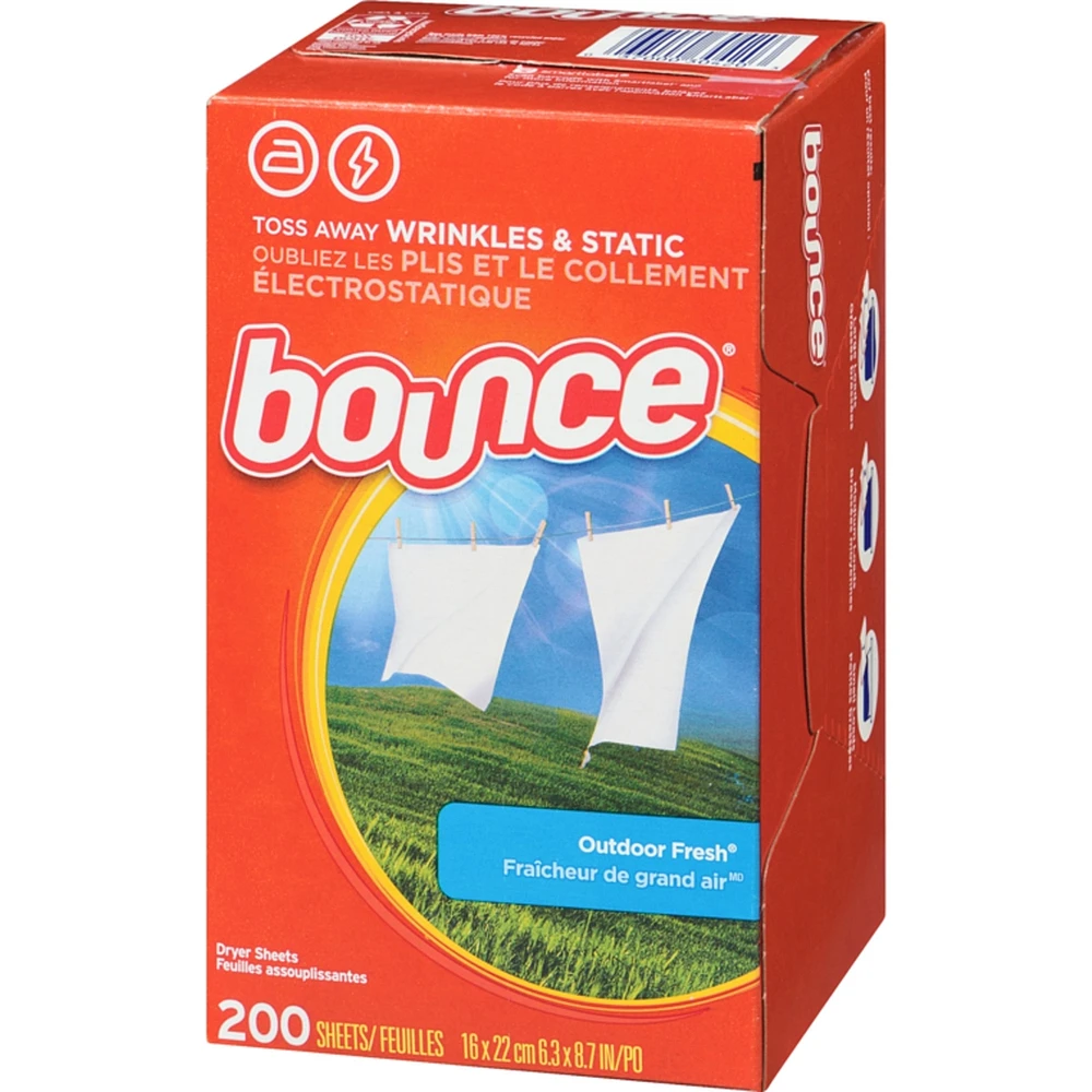 Dryer Sheets, 200 Sheets, Outdoor Fresh Scent Fabric Softener Sheets, Reduces Static, Softens and Fights Wrinkles