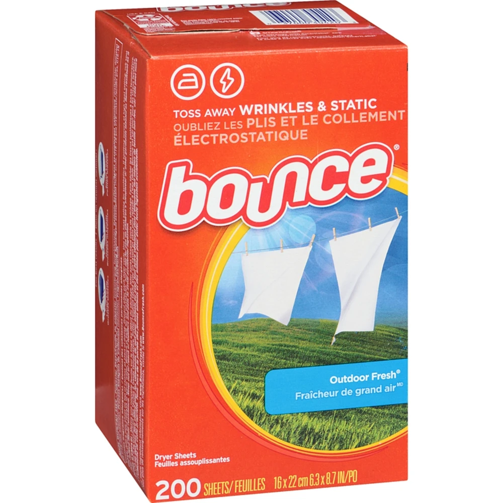 Dryer Sheets, 200 Sheets, Outdoor Fresh Scent Fabric Softener Sheets, Reduces Static, Softens and Fights Wrinkles