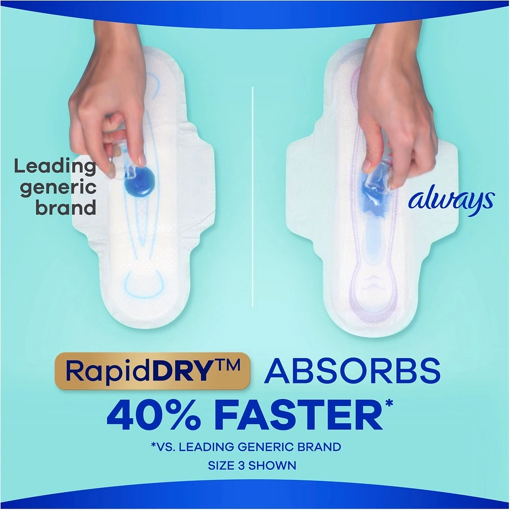 Always Ultra Thin Pads Size 1 Regular Absorbency Unscented with Wings
