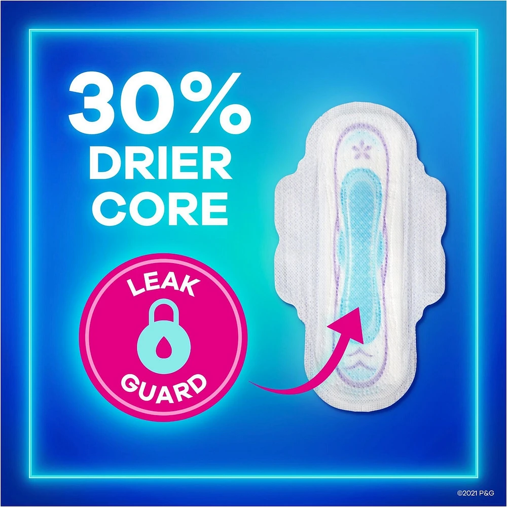 Always Ultra Thin Pads Size 2 Long Absorbency Unscented with Wings