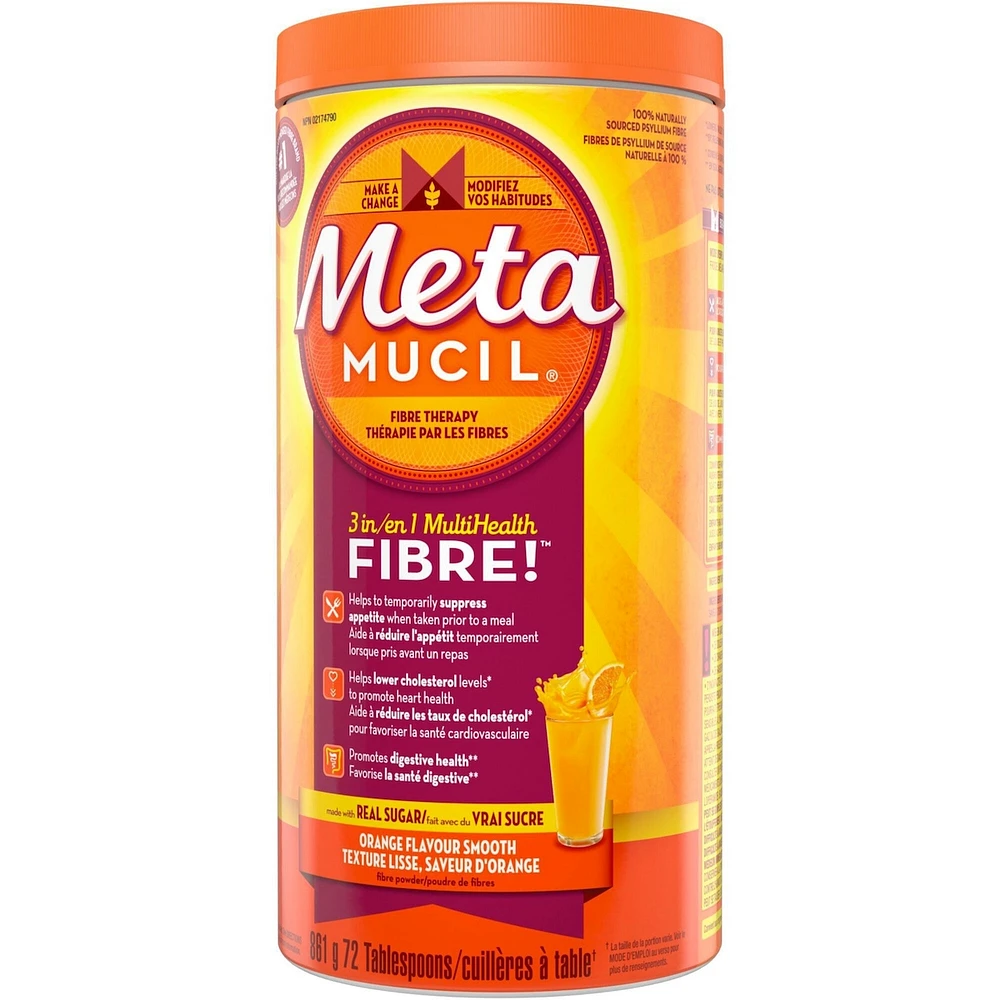 3 in 1 MultiHealth Fibre! Fiber Supplement Powder, Orange