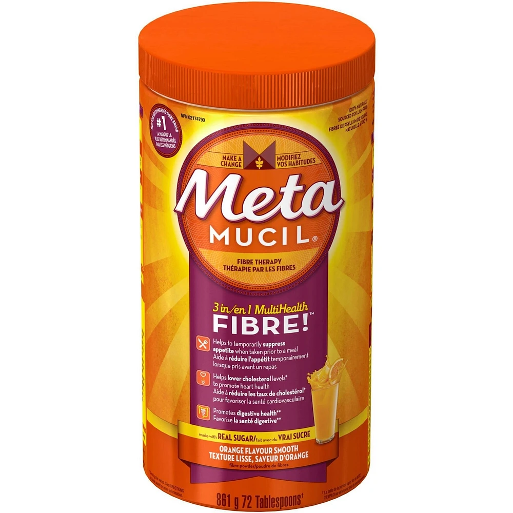 3 in 1 MultiHealth Fibre! Fiber Supplement Powder, Orange