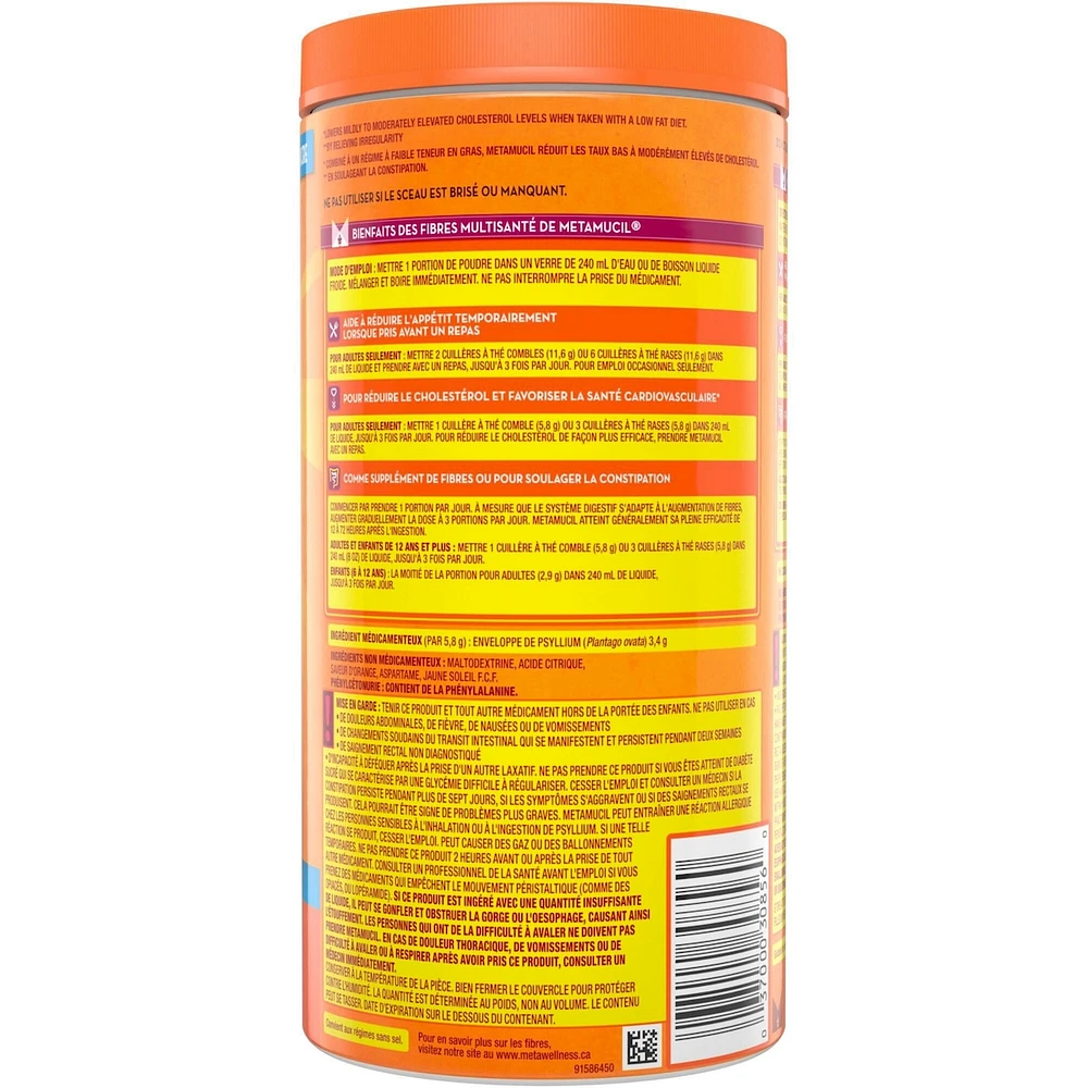 3 in 1 MultiHealth Fibre! Sugar-Free Fiber Suplement Powder, Orange