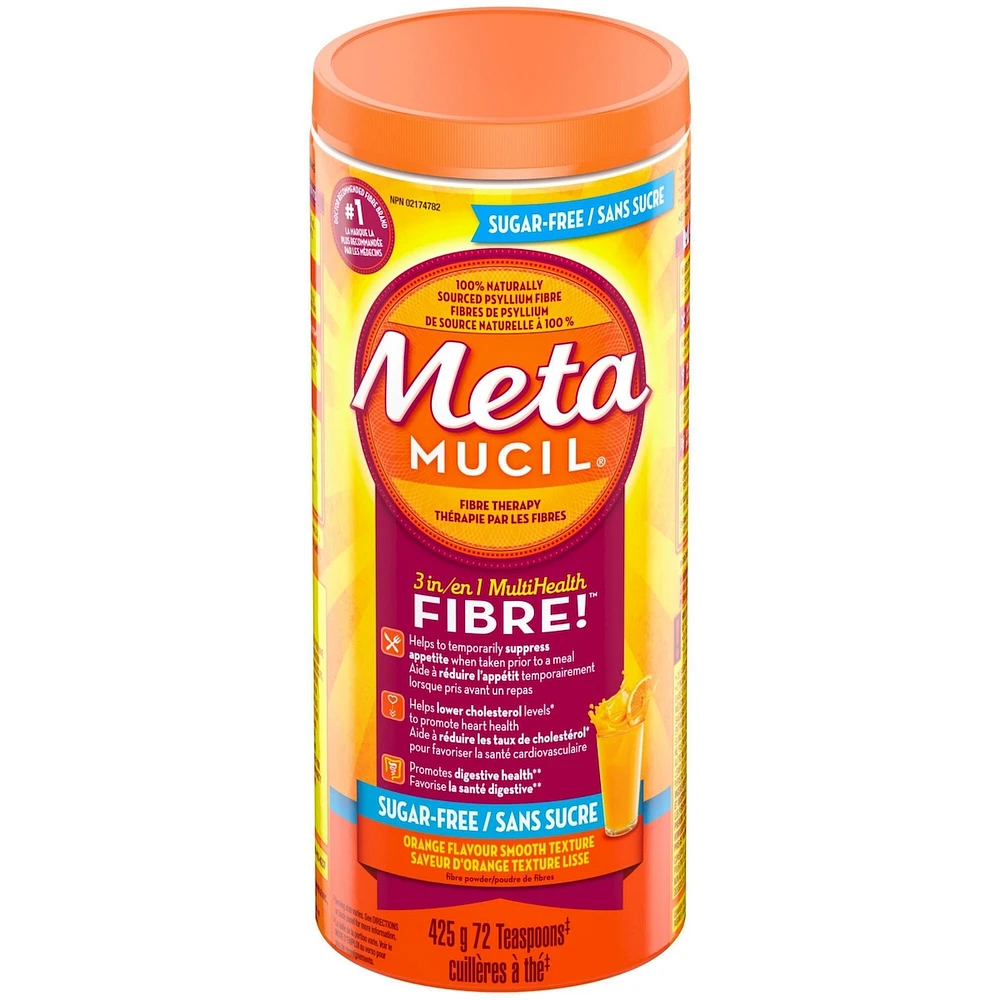 Fibres MultiSanté 3 en 1! Supplément de fibres en poudre, sans sucre, orange, 425 g
