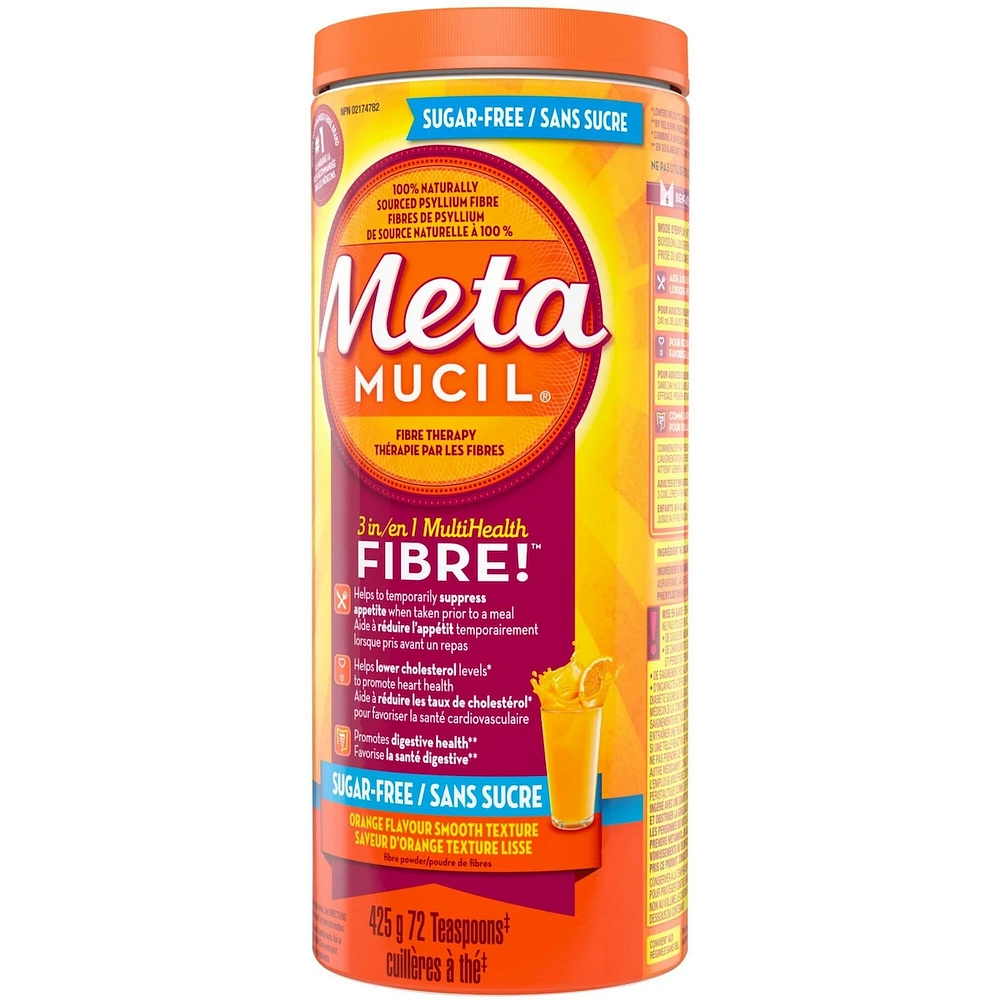 Fibres MultiSanté 3 en 1! Supplément de fibres en poudre, sans sucre, orange, 425 g