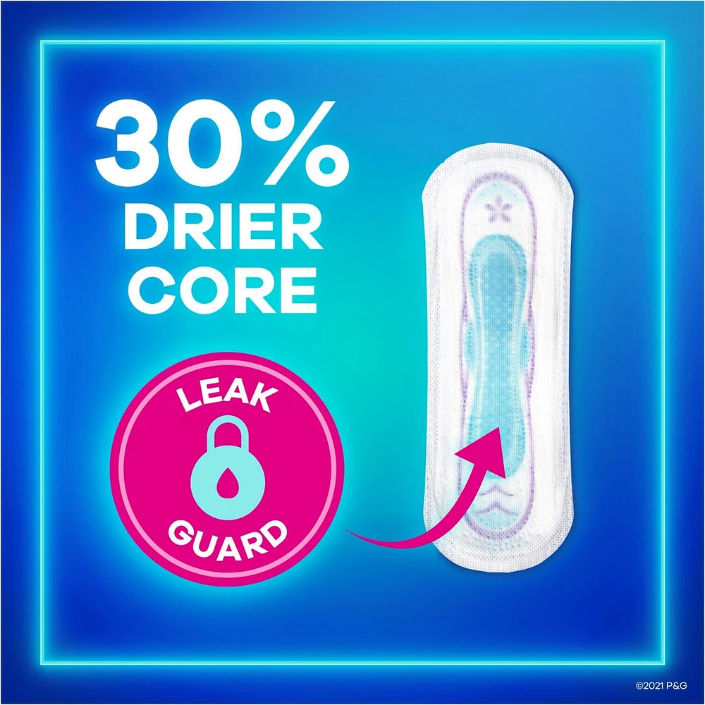 Always Ultra Thin Pads Size 1 Regular Absorbency Unscented without Wings, 44 Count