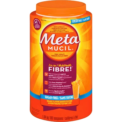 Fibres MultiSanté 3 en 1! Supplément de fibres en poudre, sans sucre, orange, 1,04 kg