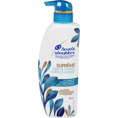Head and Shoulders Supreme Purify and Hydrate Shampoo with Argan Oil & Coconut Extract, 350 mL