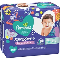 Pampers Baby Wipes Expressions Botanical Rain Scent 3X Pop-Top Packs 168 Count