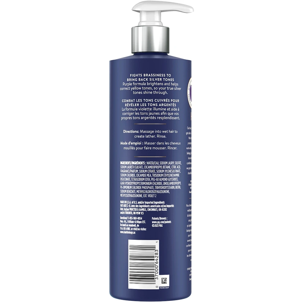 Silver Shampoo with Biotin – Silver & Glowing for grey or color treated hair – 380mL