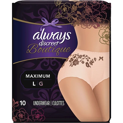 Incontinence and Postpartum Underwear for Women, Maximum Protection, L, Rosy