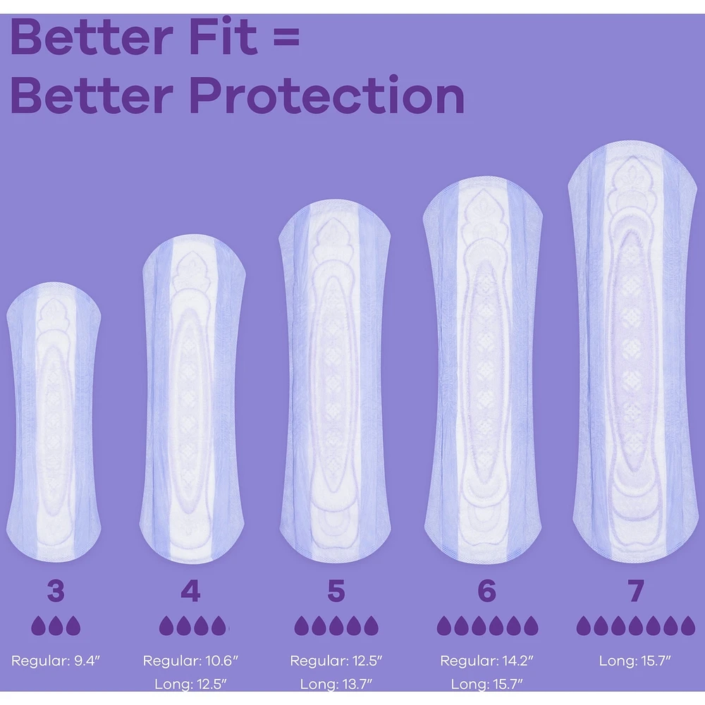 Incontinence Pads for Women and Postpartum Pads, Extra Heavy Long, 28 CT, up to 100% Bladder Leak Protection