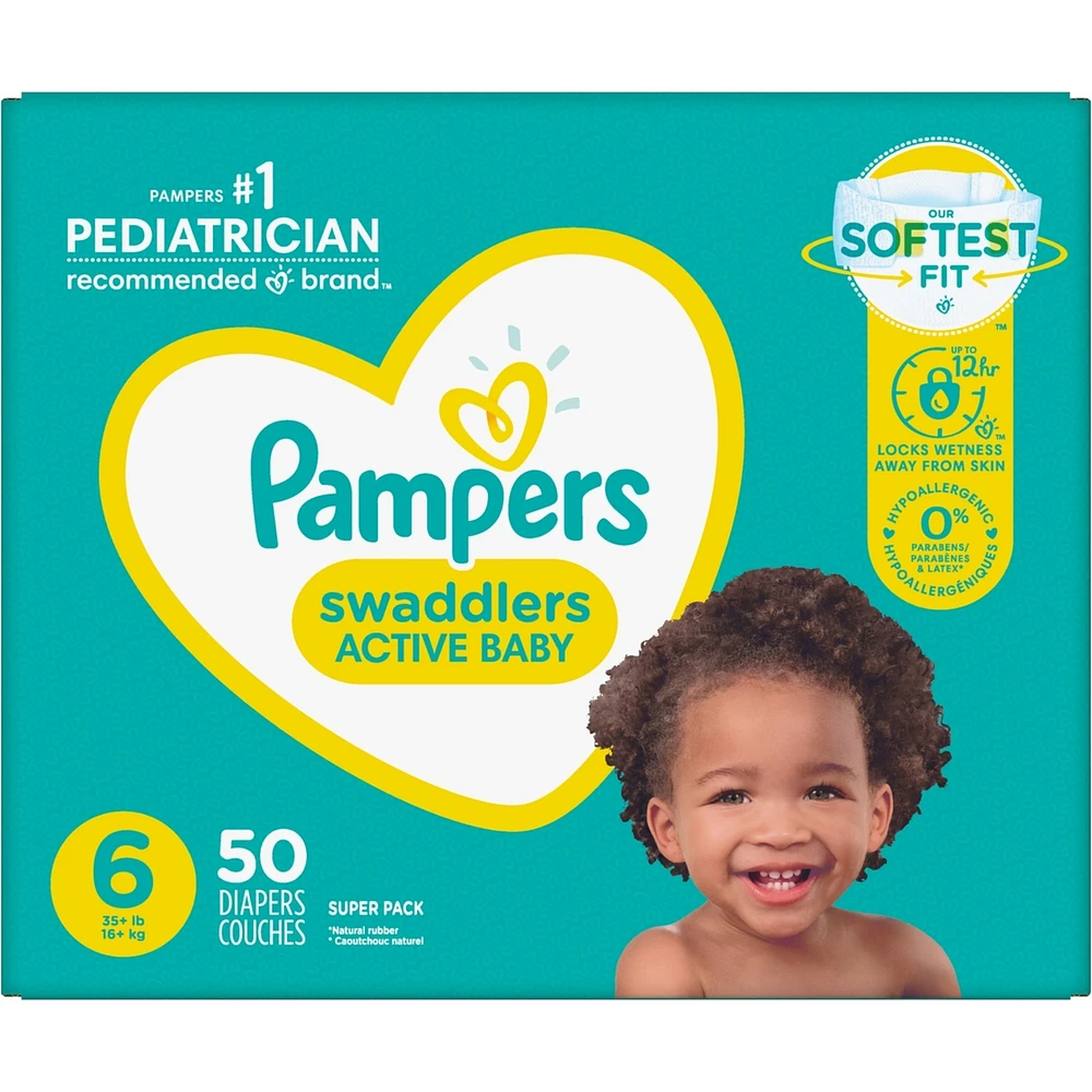 Pampers Swaddlers Active Baby Diapers Size 6 50 Count