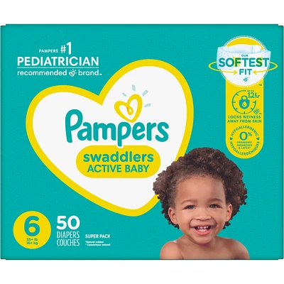 Pampers Swaddlers Active Baby Diapers Size 6 50 Count