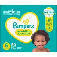 Pampers Swaddlers Active Baby Diapers Size 6 50 Count