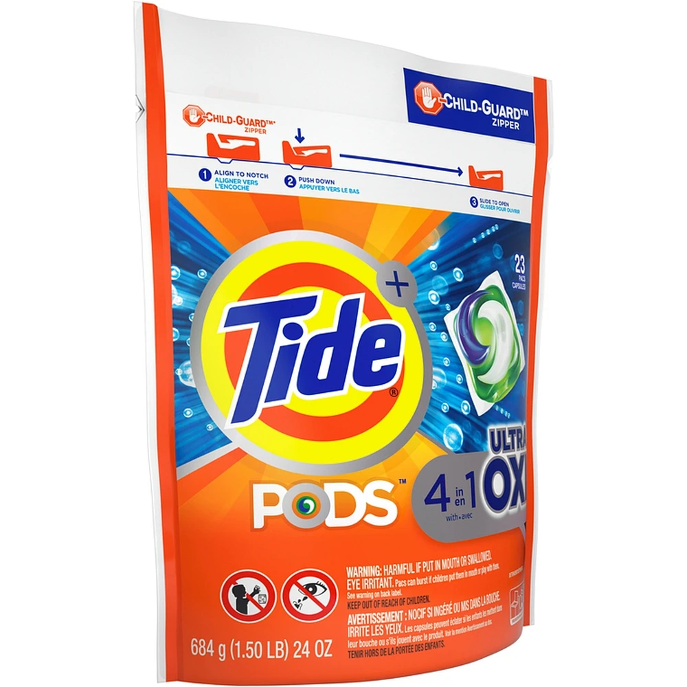 Ultra Oxi Liquid Laundry Detergent Pods, 23 Count
