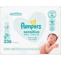 Pampers Baby Wipes Sensitive Perfume Free 6X Pop-Top Packs 336 Count