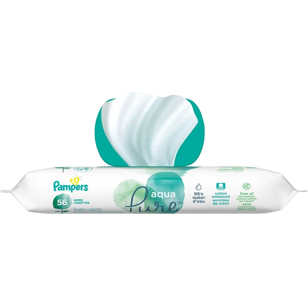 Pampers Aqua Pure Sensitive Baby Wipes 1X Pop-Top 56 Count