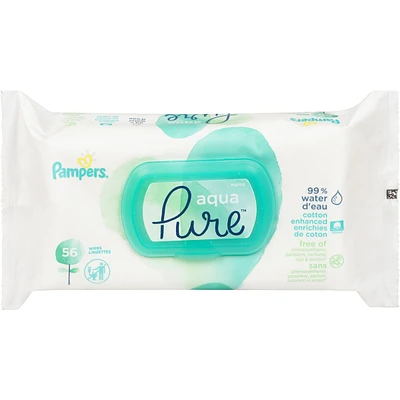 Pampers Aqua Pure Sensitive Baby Wipes 1X Pop-Top 56 Count