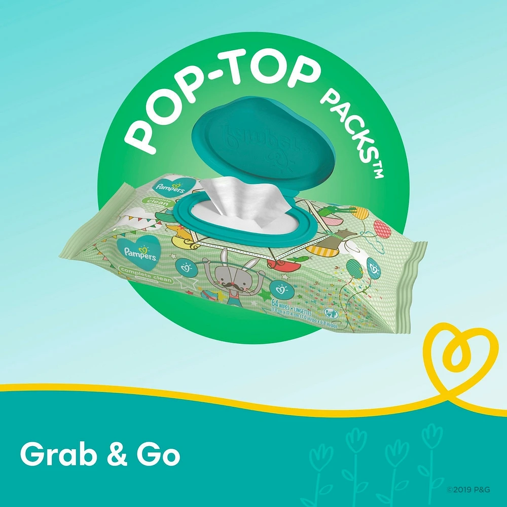Pampers Baby Wipes Complete Clean Unscented 1X Pop-Top 72 Count