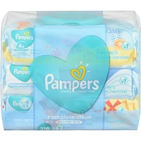 Pampers Baby Wipes Complete Clean Baby Fresh Scent 3X Pop-Top 216 Count