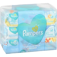 Pampers Baby Wipes Complete Clean Baby Fresh Scent 3X Pop-Top 216 Count