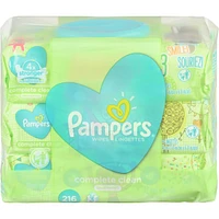 Pampers Baby Wipes Complete Clean Unscented 3X Pop-Top 216 Count