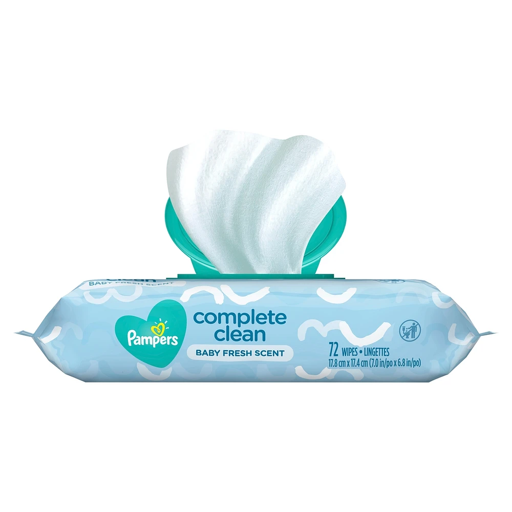 Pampers Baby Wipes Complete Clean Baby Fresh Scent 1X Pop-Top 72 Count