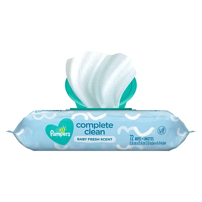 Pampers Baby Wipes Complete Clean Baby Fresh Scent 1X Pop-Top 72 Count
